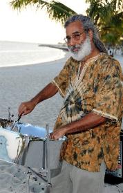 Bongo D playing the Steel Drum for a Wedding Ceremony on  Smathers Beach in Key West.